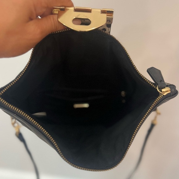 New Aldo Black Leopard Print Leather Bag Clutch Handbag Purse - Picture 6 of 6